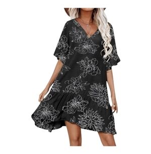 Floral Black Swim Coverup. Size 2X. NWT.